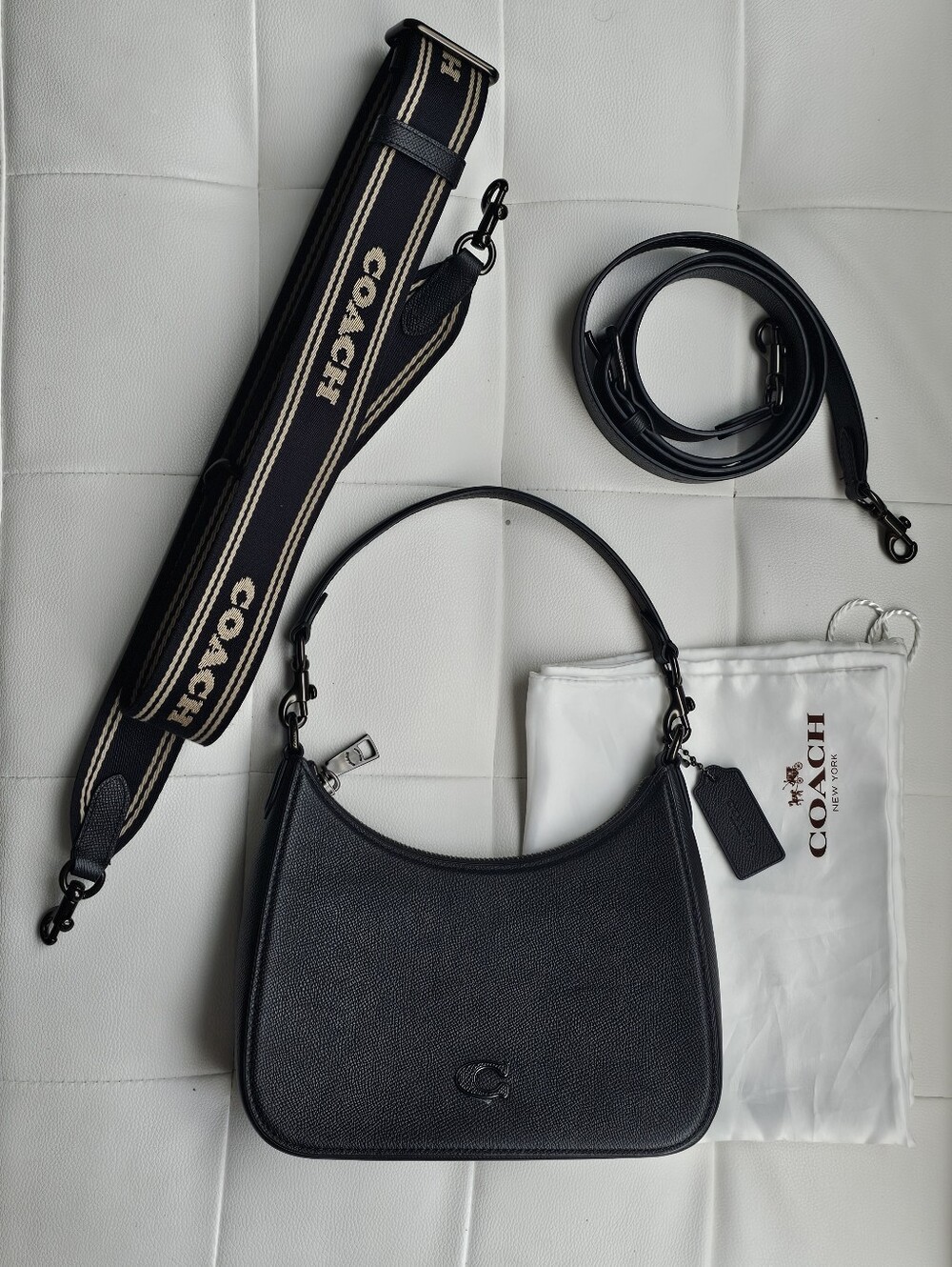 Authentic COACH Hobo Shoulder Bag in Black with 3 Straps